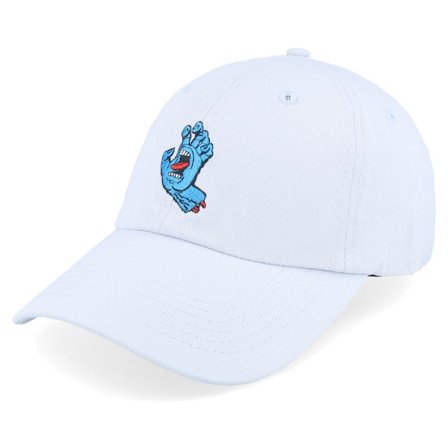 Santa Cruz - Grau Unconstructed Cap - Screaming Mini Hand Light Grey Dad Cap @ Hatstore