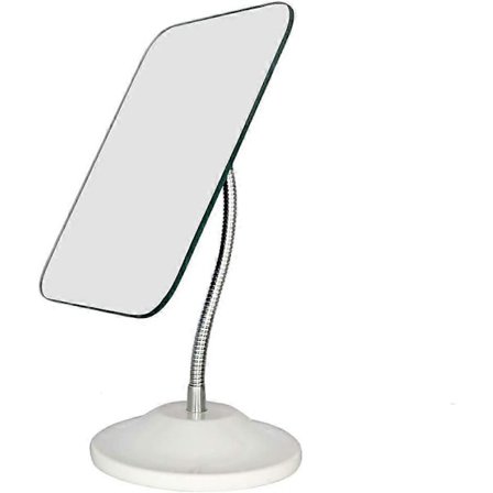 Sminkespeil med svanehals, 360° rotasjon, sammenleggbart, bærbart bord-toalettbordsspeil med stativ, dusj-barberingsspeil, firkantet