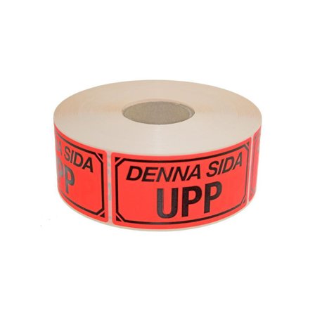 Varningsetikett Denna sida upp 1000/rl - Lyreco - Emballage och lagerutrustning - Etiketter och godsmärkning - Specialetiketter