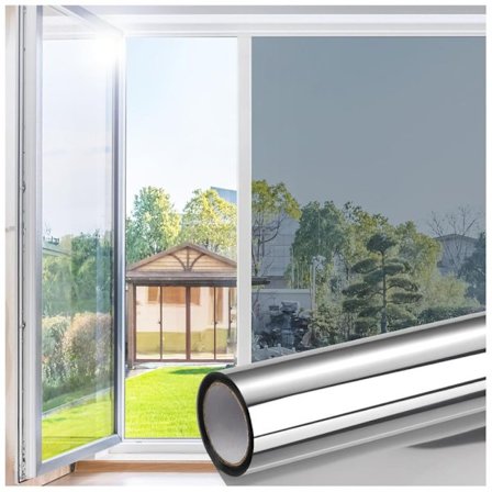 Envejs privatlivs vinduesfilm, UV-blokerende, Statisk fastgørelse, spejlreflekterende design-30-50x200cm