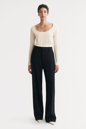 Soft Goat - Featherlight Crewneck - Women cashmere sweater - S - Bone