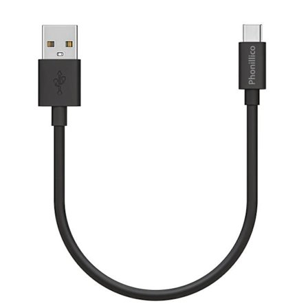 Kaapeli 20cm USB-C Musta Sony Xperia L1-L2-L3-L4 Phonillico varten