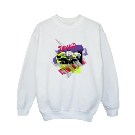 Disney Boys Donald Duck Ear Plug Bright Sweatshirt 3-4 år Vit