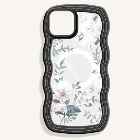 Magsafe Clear Case Kompatibel med Iphone 15 Pro Max, Cute Wave Frame Soft Tpu Shockproof Water Ripple Case For Women