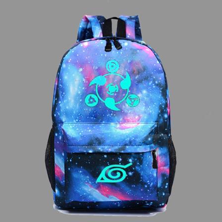 Ny Naruto skrivhjulöga lysande skolväska koreansk ryggsäck Yz starry blue