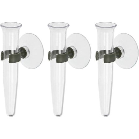 Blomstervandrør med sugekop, 3 stk. 1,5 cm ID 10 cm Plast Væghængende Vase - God