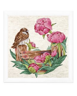 Stickpackung Bild Der Zaun und der Vogel