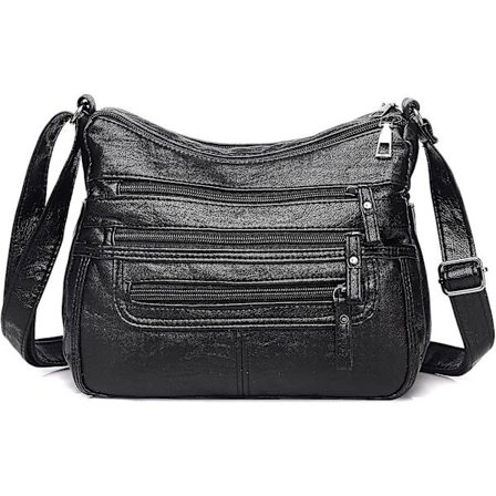 Damer Small Messenger Bag Pu Läder Shoulder Wallet Handväska