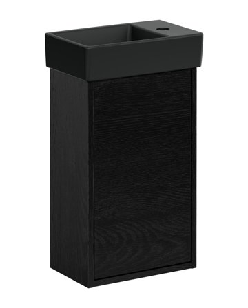 Gustavsberg Artic Small GB71ACVC34TK38L Kommodpaket svart askfaner/mattsvart, 36 cm, vänster Svart askfaner/mattsvart, Badrum