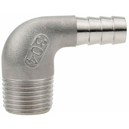 Beduan rostfritt stål vinkel 1/2 slangmunstycke x 1/2 NPT hane gänga slangkoppling