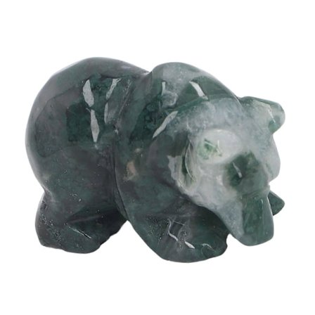 1,5 tum Kristallbjörn Dekor Hantverk Delicate Björnstaty Djurfigur för Bord Skrivbord Entré Mossagat