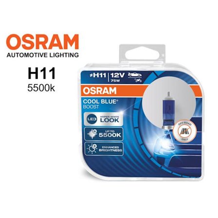 Osram H11 COOL BLUE BOOST 5500k halogen lampor 12v DC PGJ19-2