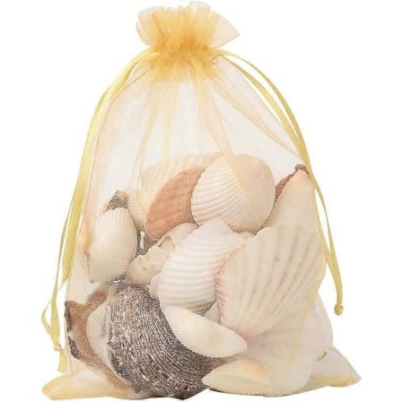 10 KPL 13x18 cm Kultapiisku Organza Kiristysnyöripussit Häälahjapussit Läpinäkyvät Organza Kiristysnyöripussit vauvakutsuun, syntymäpäivään, juhliin, 