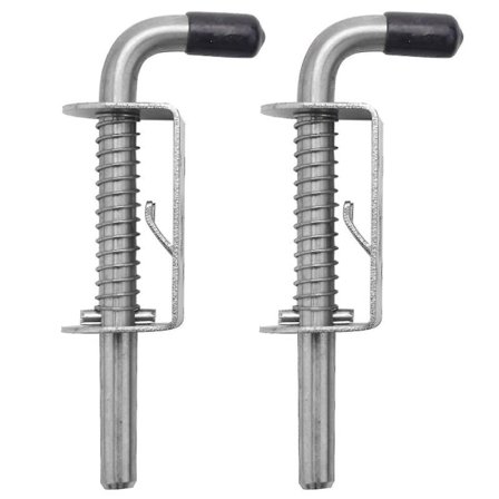 2 stk 5 tommers fjærbelastet låsepinne i rustfritt stål, 2 mm tykk dør lås, børstet