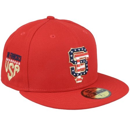New Era - MLB Red fitted Czapka Z Daszkiem - San Francisco Giants MLB 4th Of July 23 59FIFTY Scarlet Fitted @ Hatstore