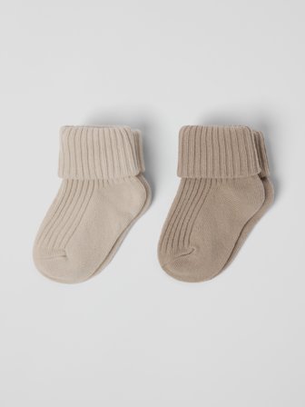 Polarn O. Pyret - 2-pack baby socks - 10|12 - Childrenswear - beige