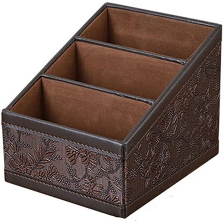 Growment Retro PU Lær Kosmetisk Fjernkontroll Oppbevaringsboks