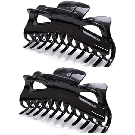2 pakker med 14 cm store hårklemmer i plast, bananklemmer, hårklemmer i sommerfuglstil, hårklemmer, tykt hårtilbehør for kvinner