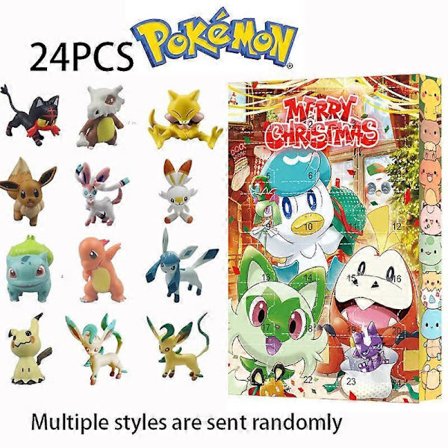 24 Pocket Monsters Julegave Nedtellingskalender Gaveboks, Pet Elf Jule Blindboks 24stk(N)