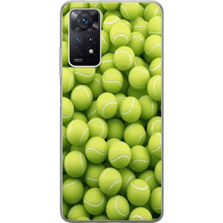 Kompatibel Mobilcover til Xiaomi Xiaomi Redmi Note 11 Pro 5G Mønster af grønne tennisbolde i høj detalje, sporty motiv med gentagende tekstur og st