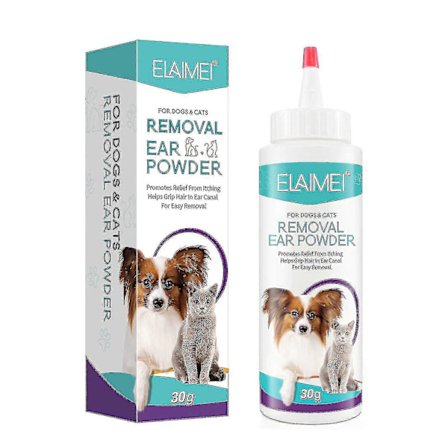 Hund Öroninfektioner Behandling Smärtfritt Hund Öronpuder För Hårborttagning, Behandlar Infekterade Öron Inflammation Klåda, Infektionsbenägna Öron, 