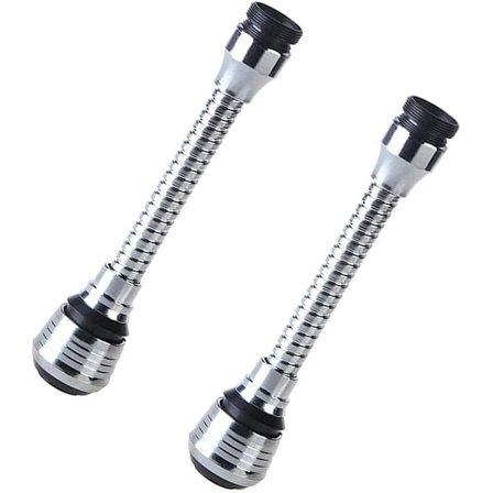 2 st Sprayhuvud Kökskran Förlängning Flexibel Kran Sprayer Trådgränssnitt, Silver
