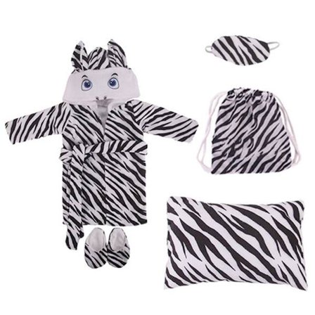6ST Docka Sovsäck Set Kudd Patch Tofflor ZEBRA ZEBRA