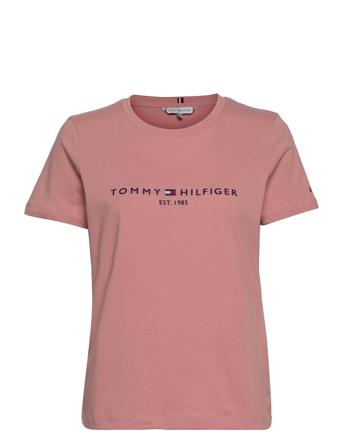 Regular Hilfiger C-Nk Tee Ss T-shirt Top Lyserød Tommy Hilfiger
