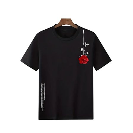 Herr T-shirt med blommönster, kortärmad skjorta