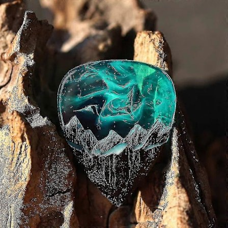 Halsband med Plektrum med Norrsken för Gitarrälskare, Trendigt Halsband Smyckesgåva