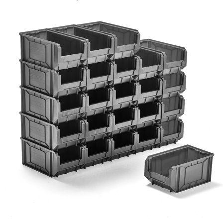 Sichtlagerkasten APART, 345 x 205 x 165 mm, 24er-Pack, grau