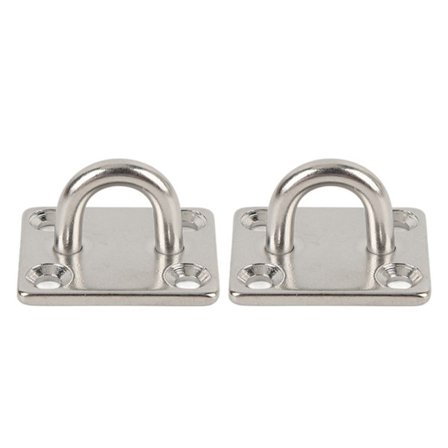 2 stk. firkantede øjebeslag i rustfrit stål til båd, holdbar marinehardware til yacht, 70 mm x 70 mm, 2,8 tommer x 2,8 tommer