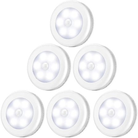 Led skap / skapbelysning 6 nattlys garderobe lys med magnetisk base Led bevegelsessensor belysning