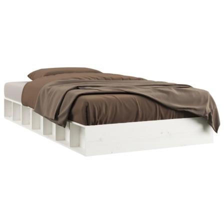 Vidaxl Sängram Vit 100x200 Cm Massivt Trä Vit