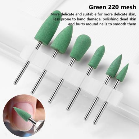 Gummi Silikone fræsning ter Nail Bore Bit hine Manicure Nail B Green