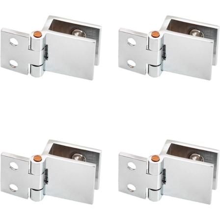 4 stk. Glassdørs Skaphengsler, Klemhengsler, Glassdørs Klips