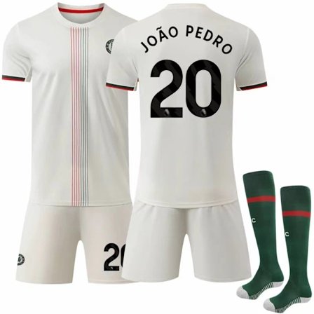 25-26 Chelsea Udebanesæt Børn Voksen Fodboldtrøje med sokker No.20 Pedro-FA- No.20 Pedro udebane Voksen L