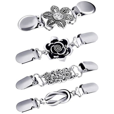 4 Stycken Vintage Tröja Sjal Clips Retro Kofta Clips