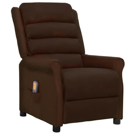 Vidaxl Massagefåtölj Med Uppresningshjälp Brun Konstläder Brun