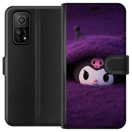 Yhteensopiva Lompakkokotelo Xiaomi Mi 10T Pro 5G Kuromi lilassa pörröisessä ympäristössä, jossa on salaperäinen kawaii-suunnittelu.