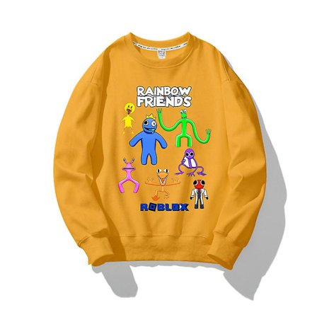 Roblox Rainbow Friends Pullover Varm tröja Rainbow Friends Printed kläder Barn Pullover Gul
