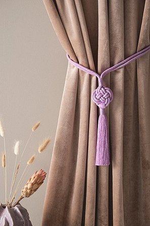 Jotex - Opaska Zfrędzlami Do Podtrzymywania Zasłon, 2sztuki Fioletowy - SIBEL - Kup Wiązanie do zasłony firmy Jotex