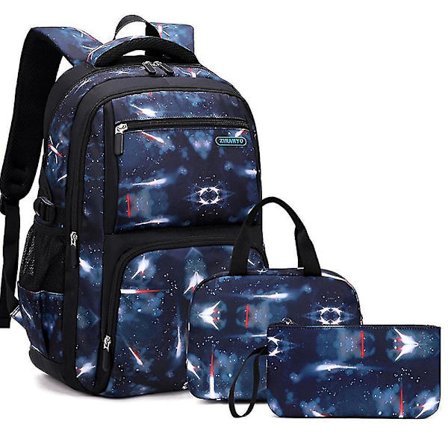 Schoolbags for primary and middle school students, boys grades 4-8, three-piece backpack(Color-2)