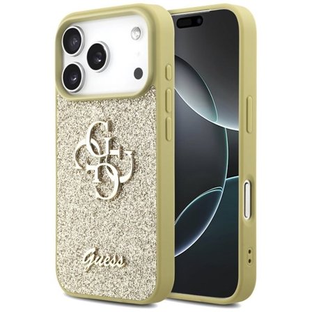 Guess Fast Glitter Big 4G-fodral för iPhone 17 Pro - guld