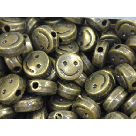 60st Antique Bronze färgade Metallpärlor 6mm - Smileys 6 mm