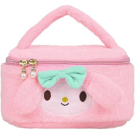 Kawaii Makeup Taske Tegneserie Makeup Taske til Ven Rejse Makeup Taske med Spejl PU Vandtæt Klassisk Karakter Makeup Tasker (Pink) GS