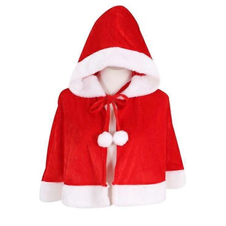 Julekappe med hætte, rødt feriekostume, julefest Santa kappe med hætte, voksen kvinde karnevalskostume kappe