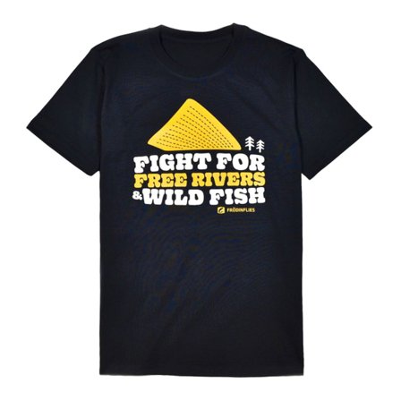 Frödin 'Free Rivers & Wild Fish' Heavyweight T-Shirt - Black - L