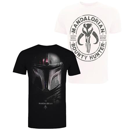 Star Wars: The Mandalorian T-shirt i bomull för män (2-pack) XXL Black/White XXL