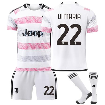 23-24 Juventus borta nr 9 Hovic tröja 7 Chiesa 22 Di Maria 10 Pogba fotbollsdräkt NO.22 DI MARIA 28